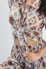 Dallas Pastel Kilim Pleated Top