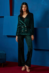 Green Velvet Blazer