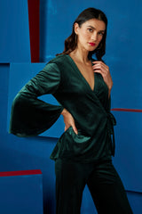 Emerald Green Velvet Co-ord Set