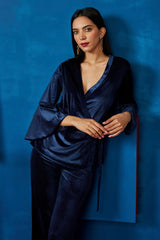 Midnight Blue Velvet Co-ord Set