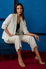 White Sequin Co-ord Set
