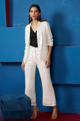 White Sequin Blazer