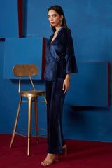 Midnight Blue Velvet Co-ord Set