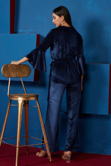 Midnight Blue Velvet Co-ord Set