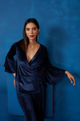 Midnight Blue Velvet Co-ord Set