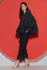 Black Cape With Fur