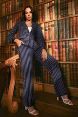 Leah Blue & White Striped Pants
