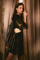 Carla Velvet Cut Out Dress