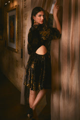 Carla Velvet Cut Out Dress