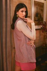 Luna Sleeveless Suede Jacket