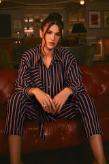 Leah Black & White Striped Pants