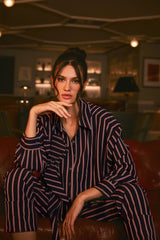 Leah Black & White Striped Pants