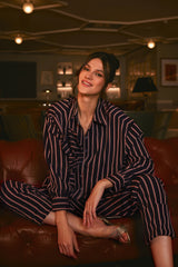 Leah Black & White Striped Pants