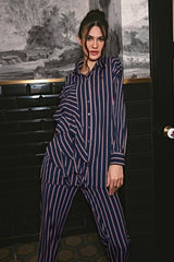 Leah Black & White Striped Pants