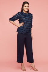 Fringes Dark Blue Co-ord Set