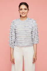 Fringes Blue Top