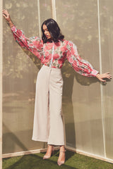 Karlene Beige Banana Crepe Pants