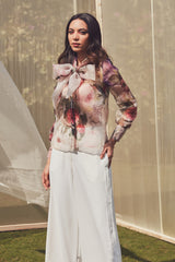 Ivana Bow-Tie Organza Top