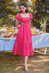 Triska Hot Pink Midi Dress