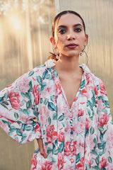 Dannica Floral Tie-Up Top