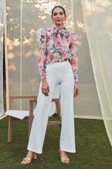 Ivana Bow-Tie Organza Top