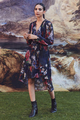 Neci Pleated Floral Dress