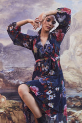 Neci Pleated Floral Dress