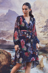 Neci Pleated Floral Dress