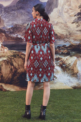 Verlene Kilim Print Midi Dress