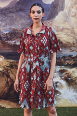 Verlene Kilim Print Midi Dress