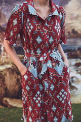 Verlene Kilim Print Midi Dress