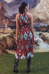 Verlene Kilim Print Midi Skirt