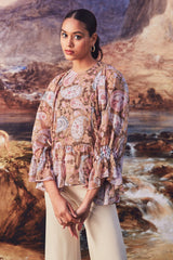 Wendall Chiffon Gathered Top