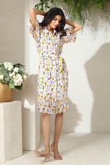 Pastel Pleated Midi Dress