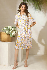 Pastel Pleated Midi Dress