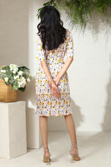 Pastel Pleated Midi Dress