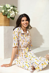 Pastel Pleated Midi Dress