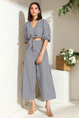 Gingham Flared Pants