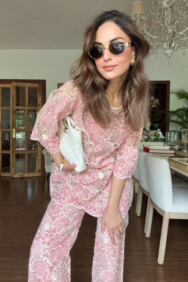 Mehak Bakshi In Our Chimes Lace Co-ord Set