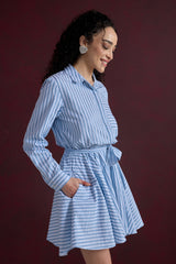 Azure Tie-Waist Dress