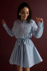 Azure Tie-Waist Dress