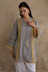 Azure Trim Blue Kurta