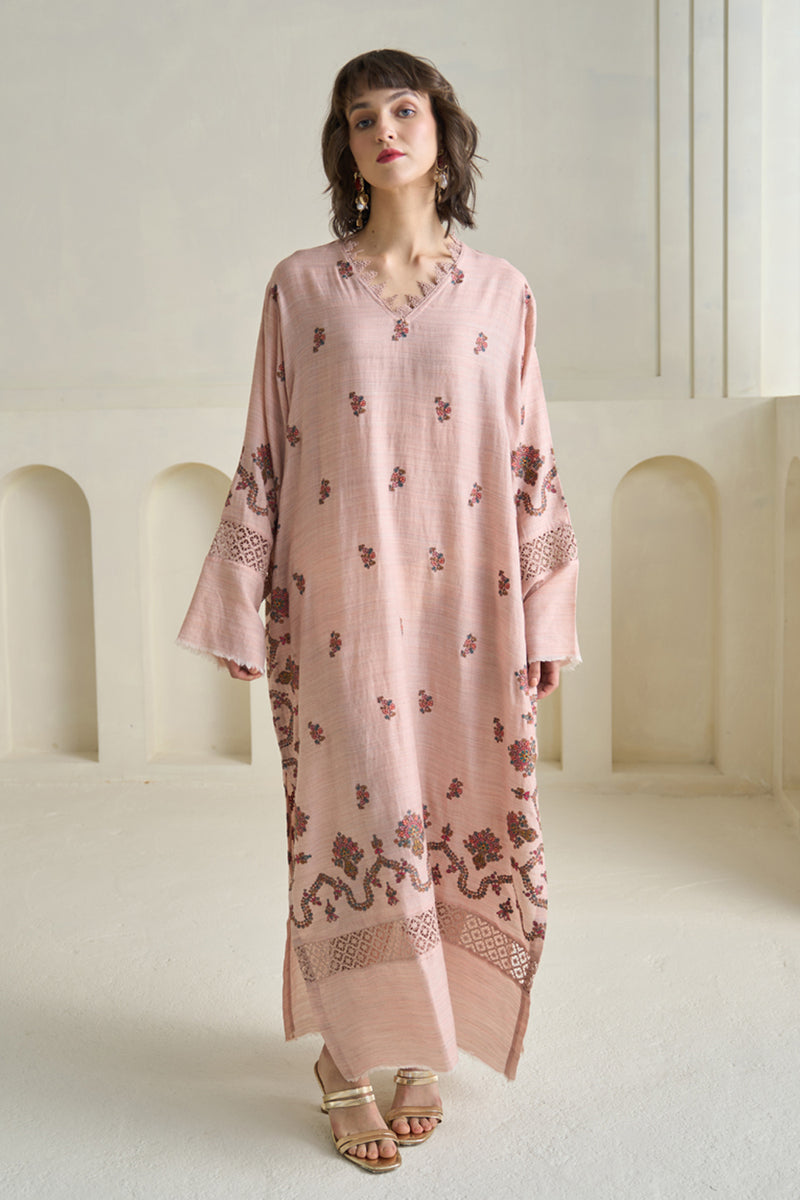 Pink Pashmina Kaftan