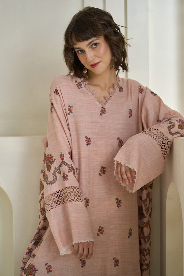 Pink Pashmina Kaftan