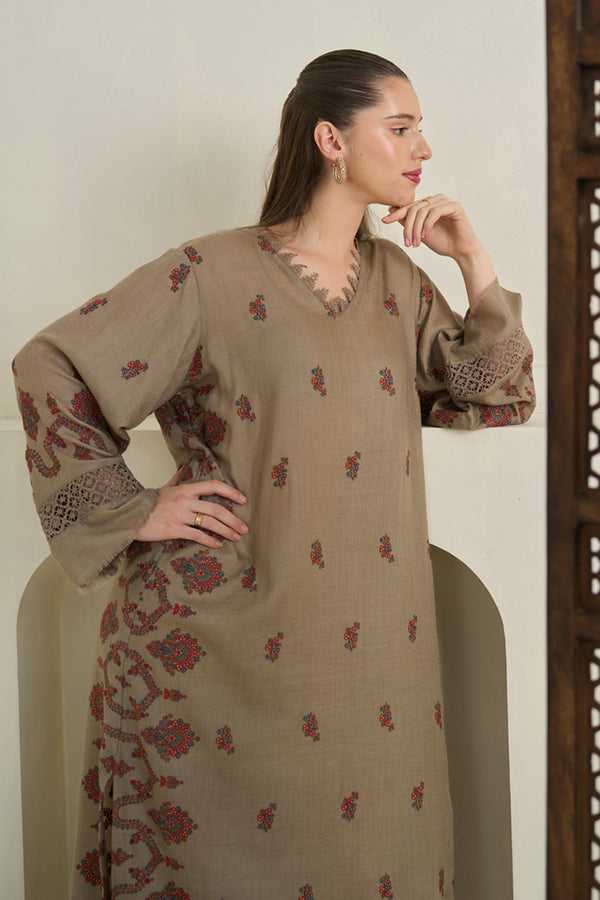 Beige Pashmina Kaftan