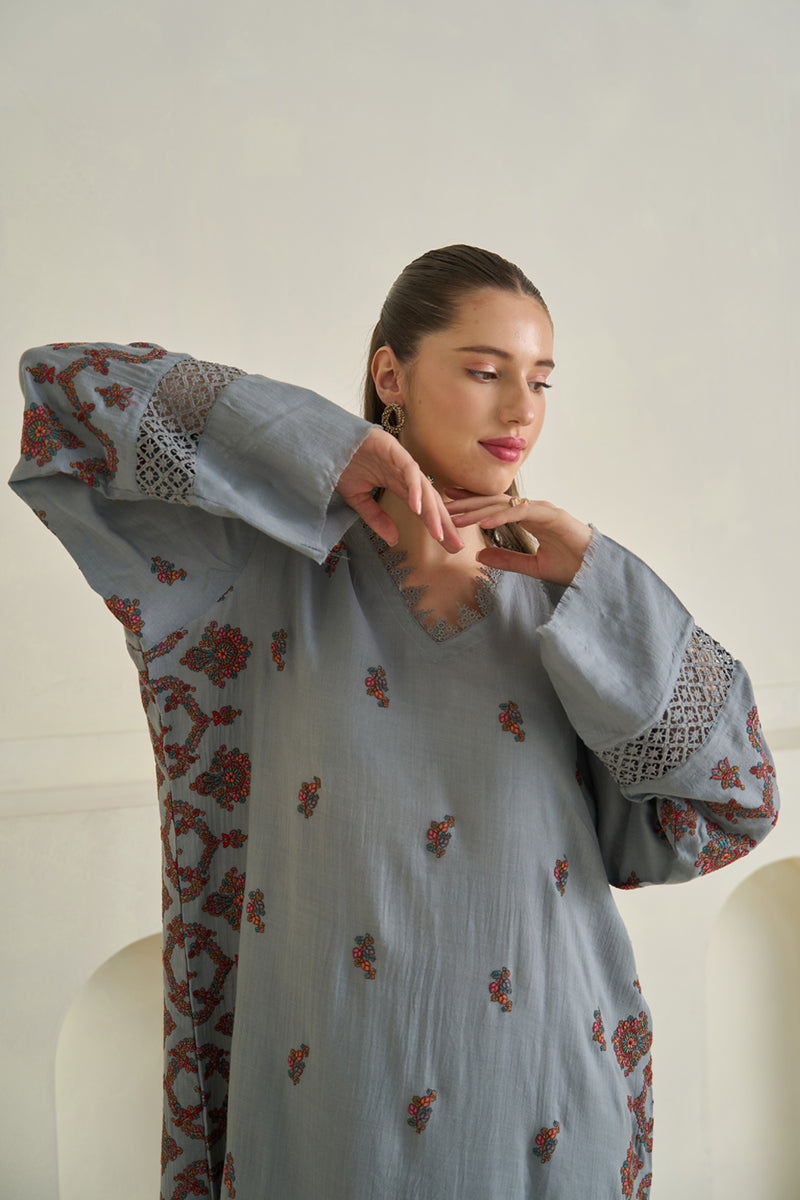 Blue Pashmina Kaftan