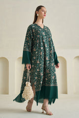 Green Embroidered Pashmina Kaftan
