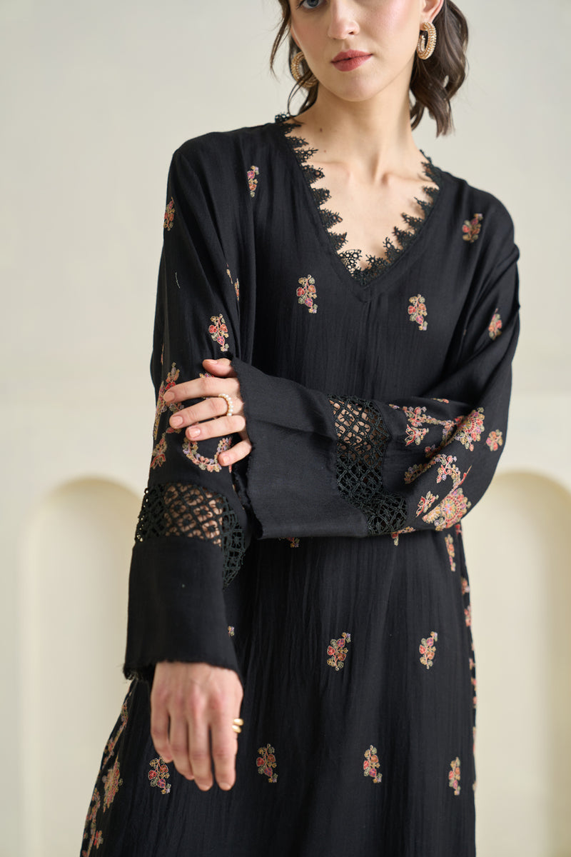 Black Pashmina Kaftan