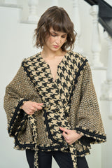 Gold & Black Tweed Cape