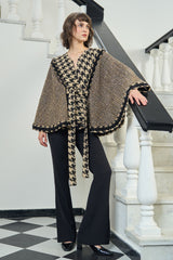 Gold & Black Tweed Cape